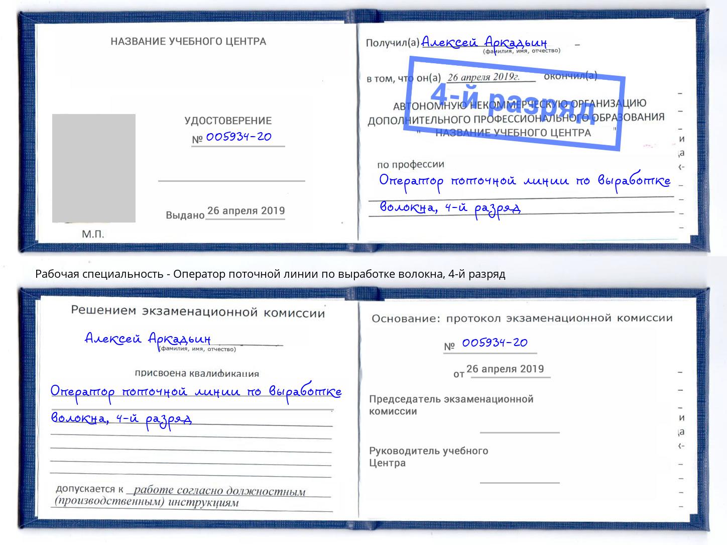 корочка 4-й разряд Оператор поточной линии по выработке волокна Когалым